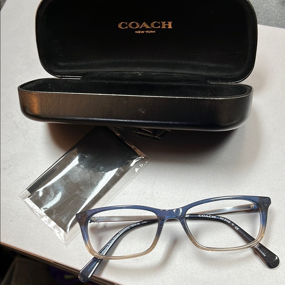 Coach Blue and Tan Eyeglasses with Case